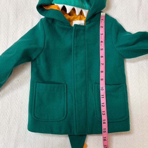 CAT AND JACK 18mo Green Dinosaur Pea Coat Jacket Costume - cute - hooded dino - Picture 4 of 8